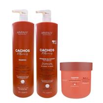Kit Arvensis Cachos Naturais - Shampoo 1L + Ativador de Cachos 1L + Máscara 2x1 500g