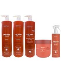 Kit Arvensis Cachos Naturais - Shampoo 1L + Condicionador 1L + Ativador de Cachos 1L + Máscara 2x1 500g + Day After 250ml
