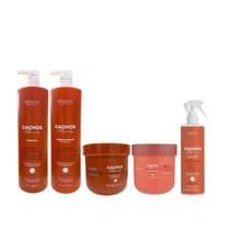 Kit Arvensis Cachos Naturais - Shampoo 1L + Condicionador 1L + Geleia Ativadora Forte 500g + Máscara 2x1 500g + Day After 250ml