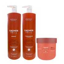 Kit Arvensis Cachos Naturais - Shampoo 1L + Condicionador 1L + Máscara 2x1 500g