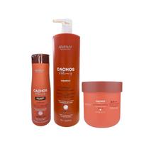Kit Arvensis Cachos Naturais - Shampoo 1L + Máscara 2x1 500g + Co-Wash 300ml
