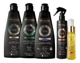 Kit Arvensis Cachos Ondulados 4 Itens + Finalizador Tec Oil