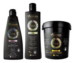 Kit Arvensis Cachos Shampoo + Ativador 500Ml + Máscara 2X1