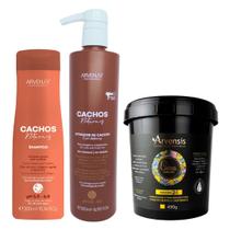 Kit Arvensis Cachos Shampoo + Ativador Crespos + Máscara 2x1