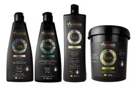 Kit Arvensis Cachos Shampoo Cond Ativ Crespo 500Ml Masc 450G