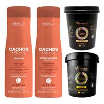 Kit Arvensis Cachos Shampoo Cond Geleia Alta Máscara 2x1