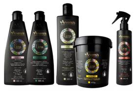 Kit Arvensis Cachos Shampoo Condicionador Ativador Crespos e Crespíssimos Máscara 2x1 Day After