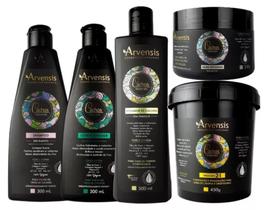 Kit Arvensis Cachos Shampoo Condicionador Ativador Máscara 2x1 Geleia Ativadora Alta F