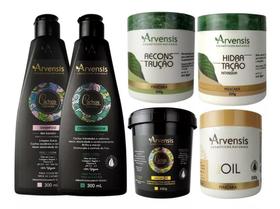 Kit Arvensis Cachos Tec Oil Hidratação Reconstrução 6 Itens