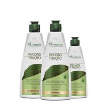 Kit Arvensis Cosméticos Naturais Reconstrução Shampoo Condicionador e Leave-in (3 produtos)