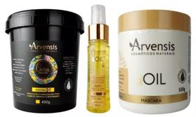 Kit Arvensis Hidratação Mascara 2x1 + Mascara Tec Oil + Finalizador Premium Tec Oil