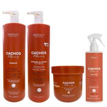 Kit Arvensis Professional Cachos Naturais -Shampoo 1L + Ativador De Cachos 1L + Geleia 500g + Day After 250ml