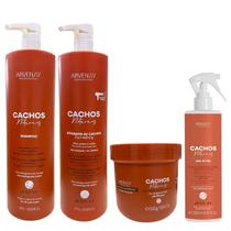 Kit Arvensis Professional Cachos Naturais -Shampoo 1L + Ativador De Cachos 1L + Geleia Ativadora 500g + Day After 250ml