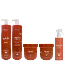 Kit Arvensis Professional Cachos Naturais -Shampoo 1L + Ativador De Cachos 1L + Máscara 500g + Geleia 500g + Day After 250ml