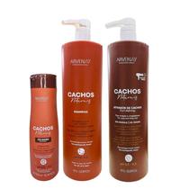 Kit Arvensis Professional Cachos Naturais - Shampoo 1L + Ativador De Cachos Crespos 1L + Co-Wash 300ml