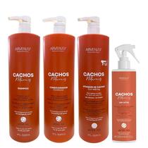Kit Arvensis Professional Cachos Naturais -Shampoo 1L + Condicionador 1L + Ativador De Cachos 1L + Day After 250ml