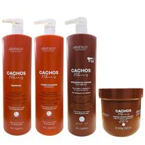 Kit Arvensis Professional Cachos Naturais - Shampoo 1L + Condicionador 1L + Ativador De Cachos Crespos 1L + Máscara Crespos 500g