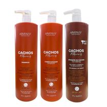 Kit Arvensis Professional Cachos Naturais - Shampoo 1L + Condicionador 1L + Ativador De Cachos Crespos 1L