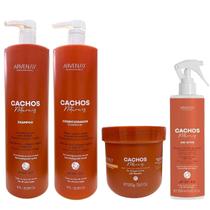 Kit Arvensis Professional Cachos Naturais - Shampoo 1L + Condicionador 1L + Geleia Ativadora 500g + Day After 250ml