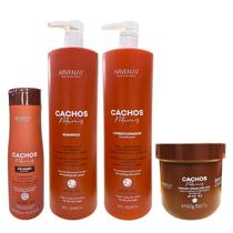 Kit Arvensis Professional Cachos Naturais - Shampoo 1L + Condicionador 1L + Máscara Crespos 500g + Co-Wash 300ml
