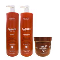Kit Arvensis Professional Cachos Naturais - Shampoo 1L + Condicionador 1L + Máscara Crespos 500g