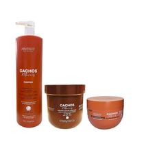 Kit Arvensis Professional Cachos Naturais - Shampoo 1L + Máscara Crespos 500g + Geleia Ativadora 250g