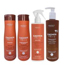 Kit Arvensis Professional Cachos Naturais - Shampoo 300ml + Condicionador 300ml + Day After 250ml + Ativador Crespos 300ml
