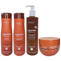 Kit Arvensis Professional Cachos Naturais - Shampoo 300ml + Condicionador 300ml + Máscara 250g + Ativador Crespos 300ml