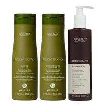 Kit Arvensis Reconstrução - Shampoo 300ml + Condicionador 300ml + Acidificante 300ml Kit Arvensis Reconstrução - Shampoo 300ml + Condicionador 300ml + Acidificante 300ml