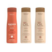 Kit Arvensis Shampoo Cachos + Shampoo Condicionador Tec Oil