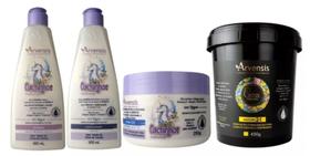 Kit Arvensis Shampoo Condicionador Creme 2x1 Cachinhos + Máscara 2x1 Cacho