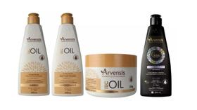 Kit Arvensis Tec Oil Sh Cond Mascara + Ativador Ondulado