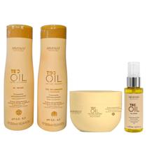 Kit Arvensis Tec Oil - Shampoo 300ml + Condicionador 300ml + Máscara 250g + Óleo reparador 60ml Kit Arvensis Tec Oil - Shampoo 300ml + Condicionador 300ml + Máscara 250g + Óleo reparador 60ml