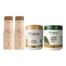 Kit Arvensis Tec Oil Shampoo Cond Masc + Masc Hidratação
