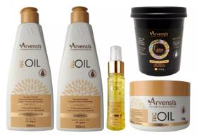 Kit Arvensis Tec Oil Shampoo Condicionador Finalizador Mascara + Geleia Alta