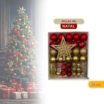 Kit Árvore de natal 1.8m verde 400 galhos + enfeites bolinhas tradicional pinheiro cheia premium