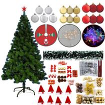 Kit Árvore De Natal 2,10 Verde 800 Galhos Pisca 220v 184 Enfeites Decoração