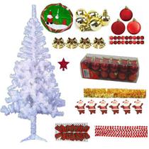 Kit Árvore De Natal Branca 1,80m 320 Galhos Decorada Com 94 Enfeites Itens