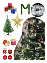 Kit Arvore de Natal Completa Com Pisca Ornamentos Enfeites Estrela de Natal 1,80M Arvore Decoração