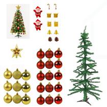 Kit Árvore de Natal Completa Pinheiro Bolas E Enfeites Decoração Tradicional