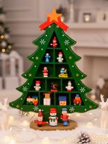 Kit Árvore de Natal Madeira 17Peças Decoração Natalino Mesa