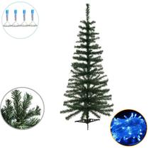 Kit Árvore De Natal Natalina Grande 1,20m E Pisca Pisca Azul 8 Metros