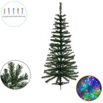 Kit Árvore De Natal Natalina Grande 1,20m E Pisca Pisca Colorido 8 Metros