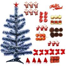 Kit Árvore De Natal Nevada 60cm 50 Galhos 54 Itens Enfeites Decoração Natalina Kit Árvore De Natal Nevada 60cm 50 Galhos 54 Itens Enfeites Decoração Natalina