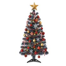 Kit Arvore de Natal Pinheiro Verde com 65 Enfeites de Decoração Pisca Pisca Led Tamanhos 1,20 1,50 1,8 2,1m