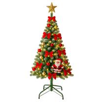 Kit Arvore de Natal Pinheiro Verde com 65 Enfeites de Decoração Pisca Pisca Led Tamanhos 1,20 1,50 1,8 2,1m