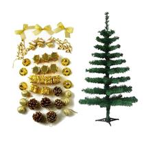 Kit Árvore De Natal Verde 60cm 40 Galhos Com 42 Enfeites Decorada