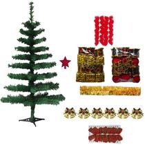 Kit Árvore De Natal Verde Decorada Com 52 Itens Enfeites 60cm 40 Galhos Kit Árvore De Natal Verde Decorada Com 52 Itens Enfeites 60cm 40 Galhos