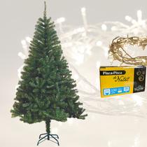 Kit Árvore de Natal Verde Grande 210cm + Pisca Pisca 100 LEDS Branco