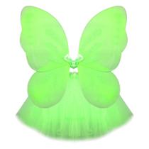 Kit Asa de Borboleta e Saia Tule Infantil Verde Kit Asa de Borboleta e Saia Tule Infantil Verde